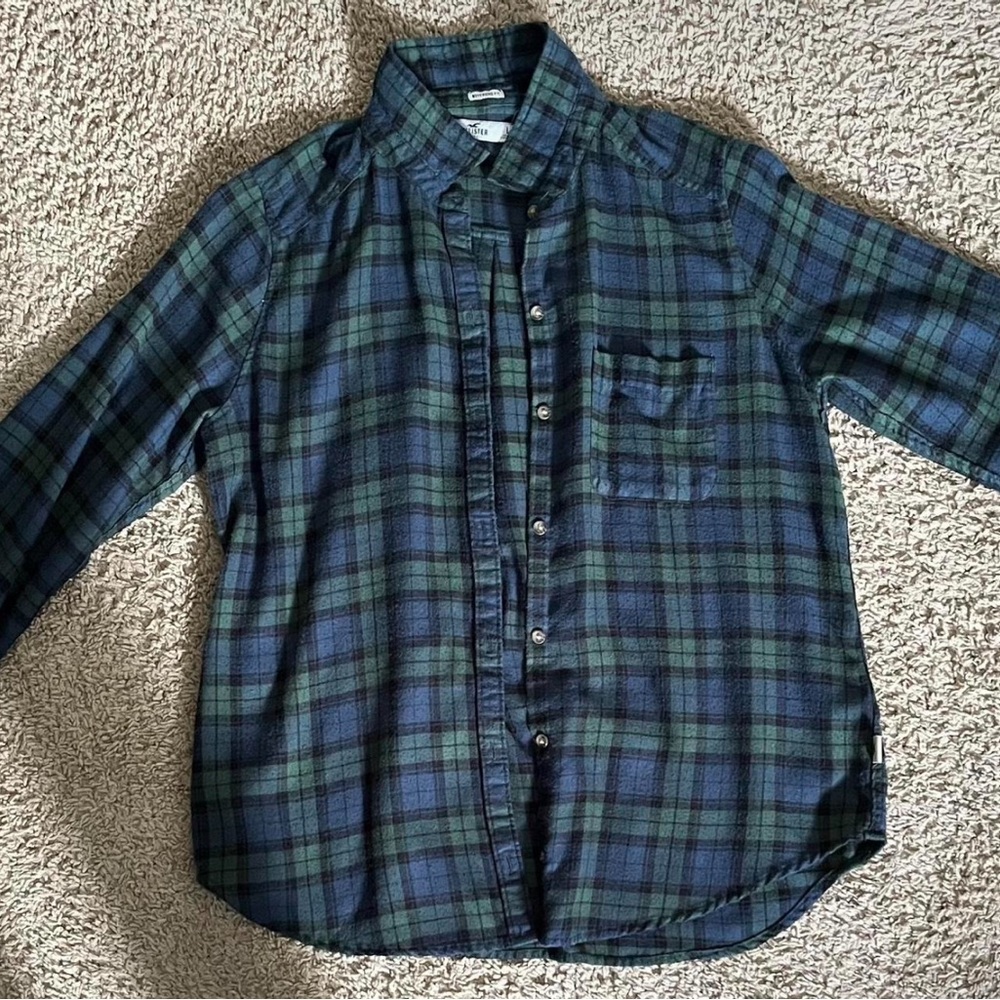 Hollister Blue and Green Shirt